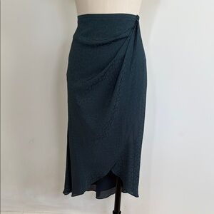 Elegant Dark Green Wrap Skirt